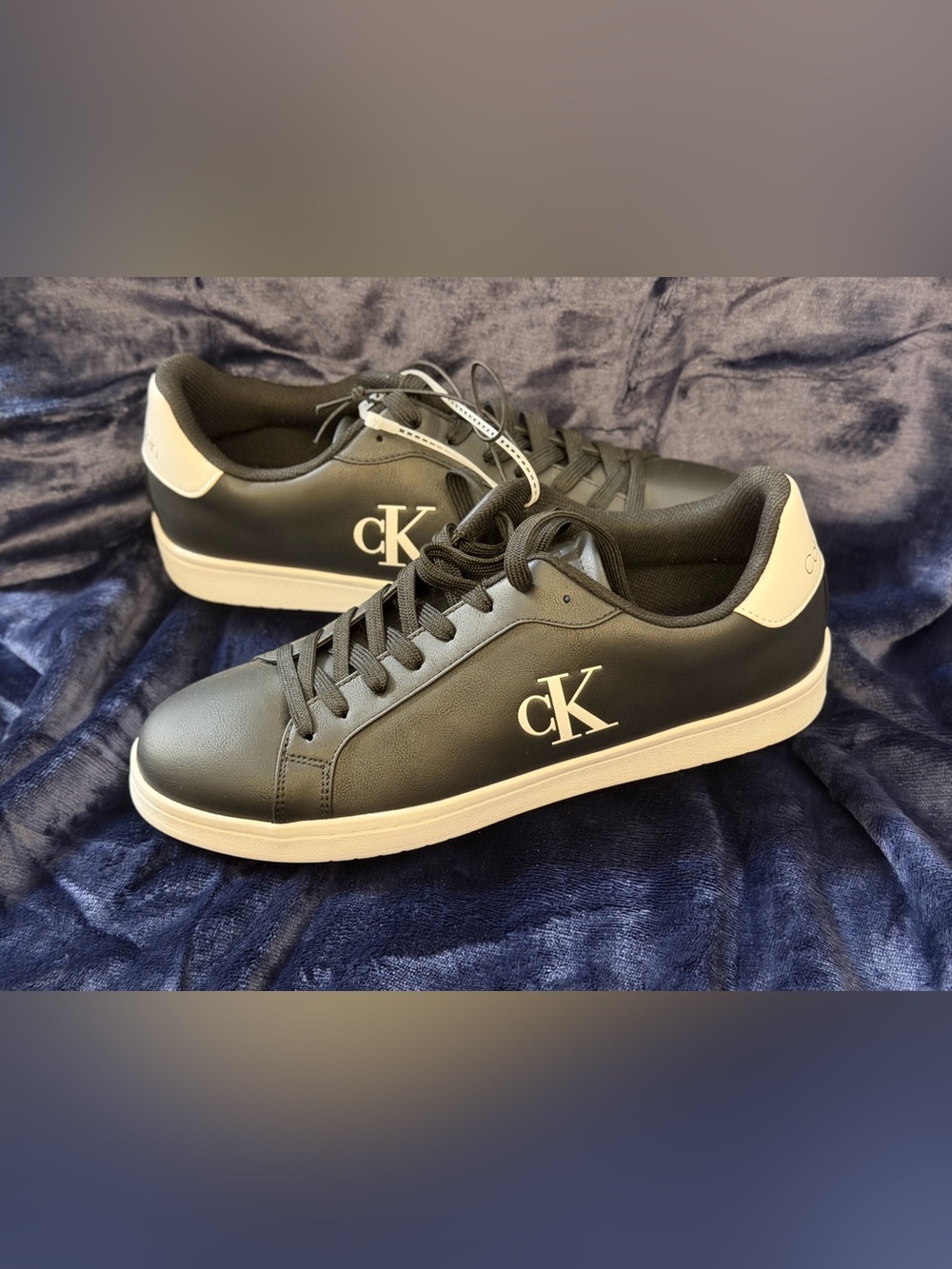 Calvin Klein Black and White Low-Top CK Logo Sneakers